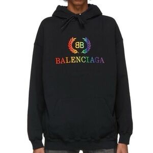 Balenciaga 2018 Rainbow Logo Sweatshirt Hoodie